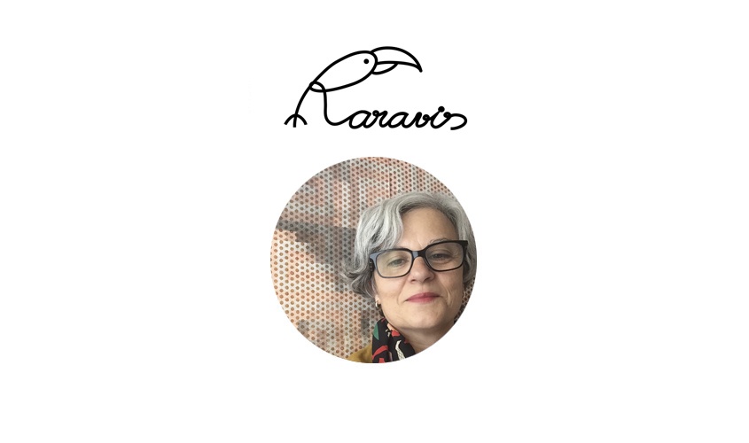 foto de Yolanda Espinosa, Raravis y logotipo de Raravis